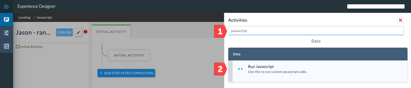 Example of Run Javascript Activity